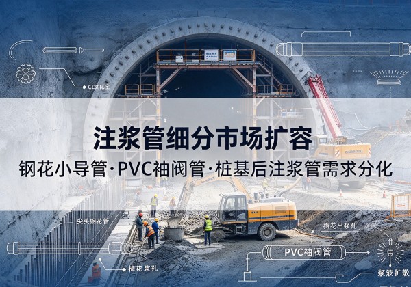 白塔注浆管细分市场扩容，隧道钢花小导管、PVC 袖阀管、桩基后注浆管需求分化